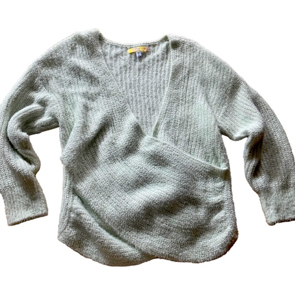 Urban Outfitters | Kane Wrap Sweater Mint Green Cozy Small - Picture 4 of 8